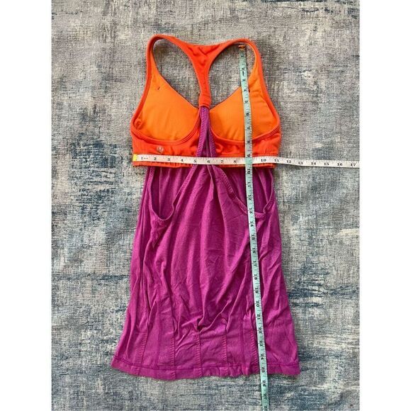 Lululemon Pink Orange Practice Freely Tank Heathered Ultra Violet Dazzling 4 - Picture 5 of 6